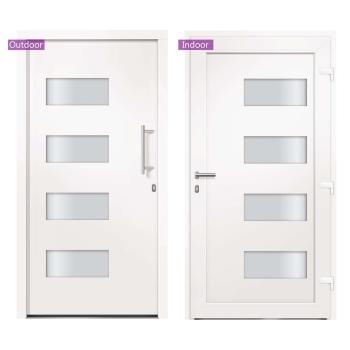 Haustür Aluminium und PVC Weiß 100x210 cm