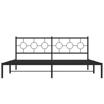 Bettgestell mit Kopfteil Metall Schwarz 193x203 cm