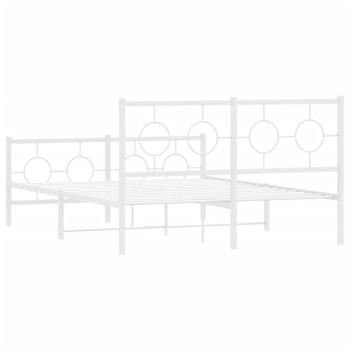 Bettgestell mit Kopf- und Fußteil Metall Weiß 140x190 cm