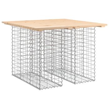 Gartentisch aus Gabionen 100x102x72 cm Massivholz Kiefer