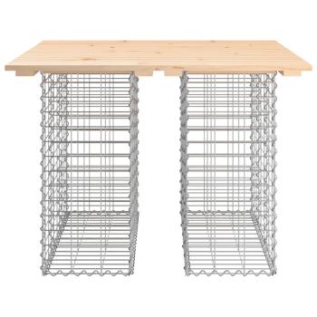 Gartentisch aus Gabionen 100x102x72 cm Massivholz Kiefer