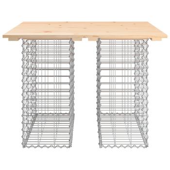 Gartentisch aus Gabionen 100x102x72 cm Massivholz Kiefer