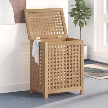 ARDEBO.de - Wäschebehälter 50x35x60 cm Massivholz Teak