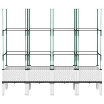 Pflanzkübel mit Rankgitter Weiß 160x40x142,5 cm PP