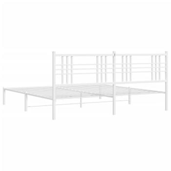 Bettgestell mit Kopfteil Metall Weiß 200x200 cm