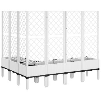 Pflanzkübel mit Rankgitter Weiß 160x120x142 cm PP