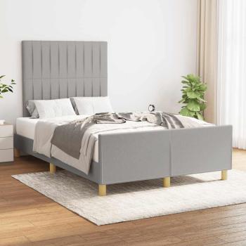 ARDEBO.de - Bettgestell ohne Matratze Hellgrau 120x190 cm Stoff