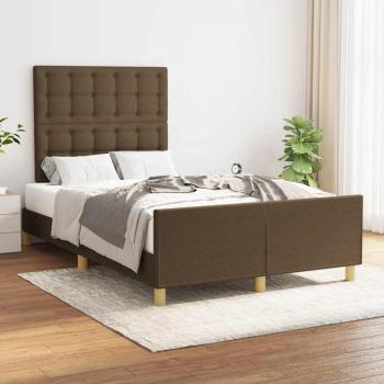 ARDEBO.de - Bettgestell ohne Matratze Dunkelbraun 120x190 cm Stoff
