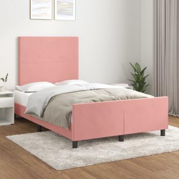 ARDEBO.de - Bettgestell ohne Matratze Rosa 120x190 cm Samt