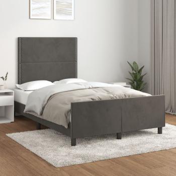 ARDEBO.de - Bettgestell ohne Matratze Dunkelgrau 120x190 cm Samt