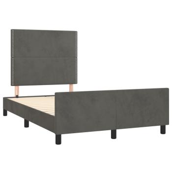 Bettgestell ohne Matratze Dunkelgrau 120x190 cm Samt