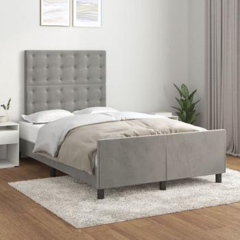 ARDEBO.de - Bettgestell ohne Matratze Hellgrau 120x190 cm Samt