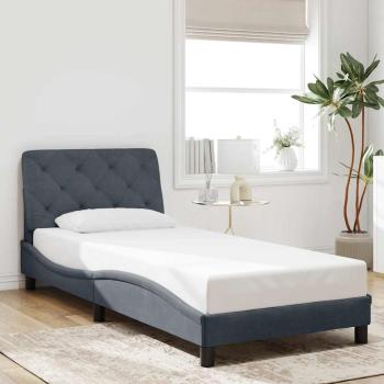 ARDEBO.de - Bettgestell ohne Matratze Dunkelgrau 90x200 cm Samt