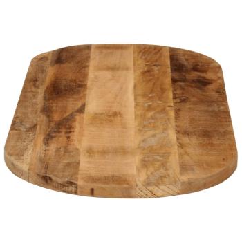 Tischplatte 120x60x3,8 cm Oval Raues Massives Mangoholz