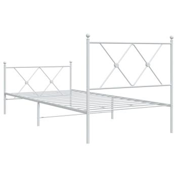 Bettgestell mit Kopf- und Fußteil Metall Weiß 90x200 cm