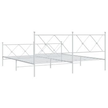 Bettgestell mit Kopf- und Fußteil Metall Weiß 183x213 cm