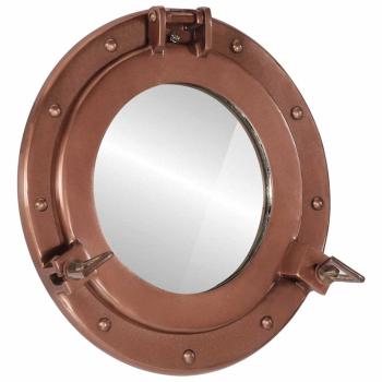 ARDEBO.de - Bullaugen-Spiegel Wandmontage Ø30 cm Aluminium und Glas