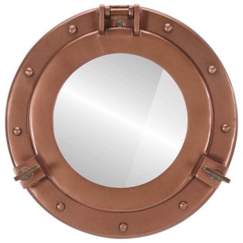 Bullaugen-Spiegel Wandmontage Ø30 cm Aluminium und Glas