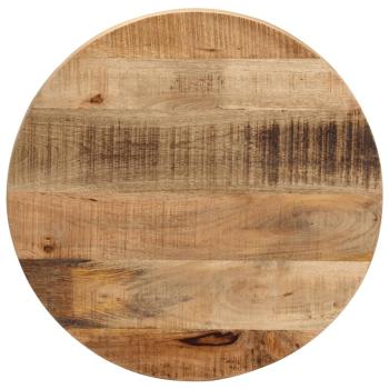 ARDEBO.de - Tischplatte Ø 50x2,5 cm Rund Raues Massives Mangoholz