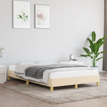 ARDEBO.de - Bettgestell ohne Matratze Creme 120x190 cm Stoff