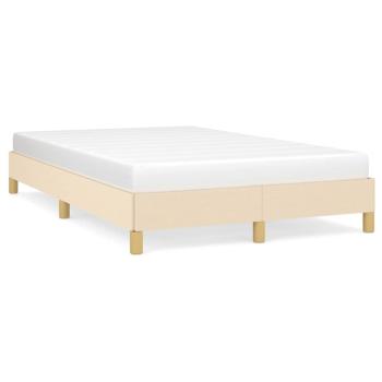 Bettgestell ohne Matratze Creme 120x190 cm Stoff