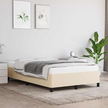 ARDEBO.de - Bettgestell ohne Matratze Creme 120x190 cm Stoff