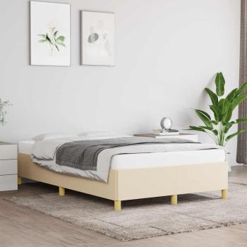 ARDEBO.de - Bettgestell ohne Matratze Creme 120x190 cm Stoff