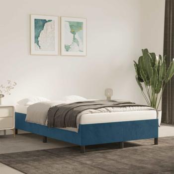 ARDEBO.de - Bettgestell ohne Matratze Dunkelblau 120x190 cm Samt