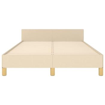 Bettgestell ohne Matratze Creme 120x190 cm Stoff