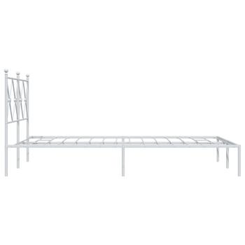 Bettgestell mit Kopfteil Metall Weiß 120x190 cm