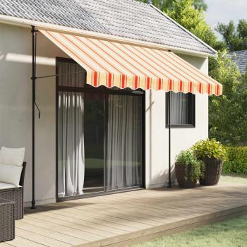 ARDEBO.de - Markisenvolant Gelb und Orange Gestreift 300 cm