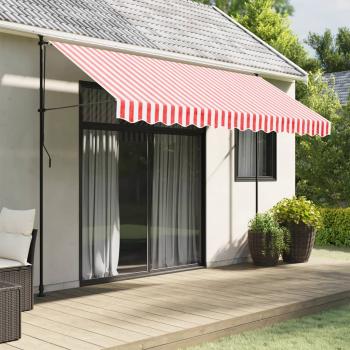 ARDEBO.de - Markisenvolant Rot und Weiß Gestreift 350 cm