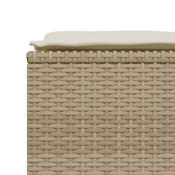 Gartenhocker mit Kissen 4 Stk. Beige Poly Rattan