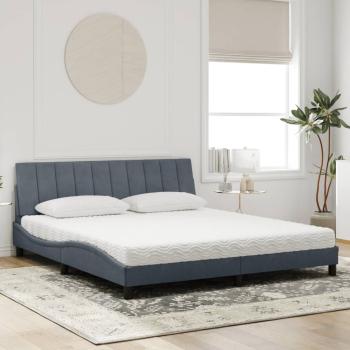 Bett mit Matratze "Hanko" Dunkelgrau 180x200 cm Samt
