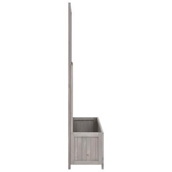 Pflanzkübel mit Spalier Grau 70x30x135 cm Massivholz Tanne