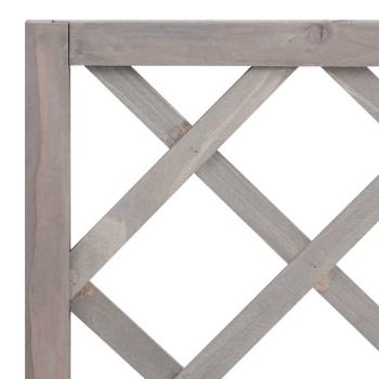Pflanzkübel mit Spalier Grau 70x30x135 cm Massivholz Tanne