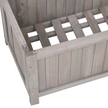 Pflanzkübel mit Spalier Grau 70x30x135 cm Massivholz Tanne