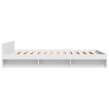 Bettgestell mit Schubladen Weiß 135 x 190 cm Holzwerkstoff
