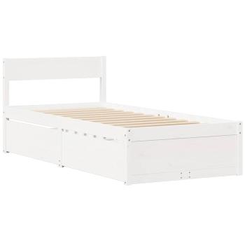 Massivholzbett ohne Matratze Weiß 75x190 cm Kiefernholz