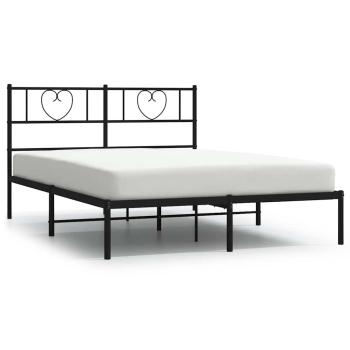 Bettgestell mit Kopfteil Metall Schwarz 160x200 cm
