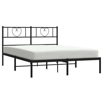 Bettgestell mit Kopfteil Metall Schwarz 160x200 cm