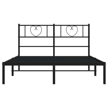 Bettgestell mit Kopfteil Metall Schwarz 160x200 cm