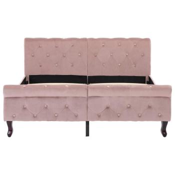 Bettgestell Rosa Samt 140x200 cm