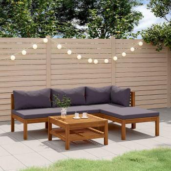 ARDEBO.de - 5-tlg. Garten-Lounge-Set mit Auflage Massivholz Akazie
