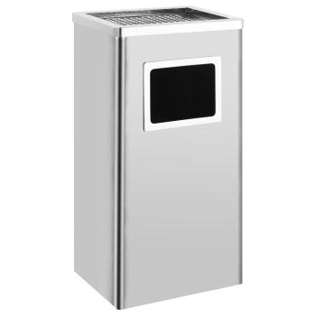 ARDEBO.de - Mülleimer mit Aschenbecher 45 L Edelstahl