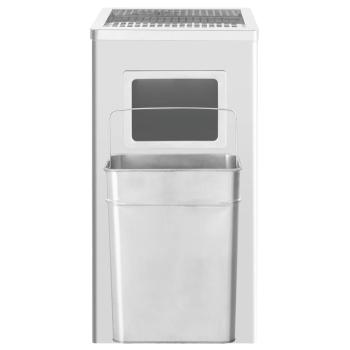 Mülleimer mit Aschenbecher 45 L Edelstahl