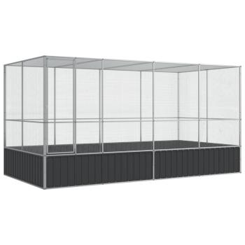 Voliere mit Erweiterung Silber 418 x 207 x 212 cm Stahl