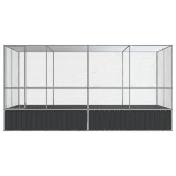 Voliere mit Erweiterung Silber 418 x 207 x 212 cm Stahl