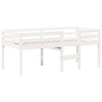 Hochbett mit Dach Weiß 90x190 cm Massivholz Kiefer