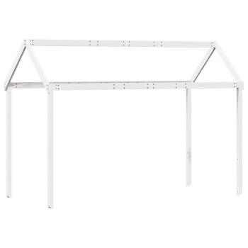 Hochbett mit Dach Weiß 90x190 cm Massivholz Kiefer